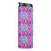 Hippie Retro erfrischt abstrakte Kunst Thermosbecher (Nach rechts gedreht)