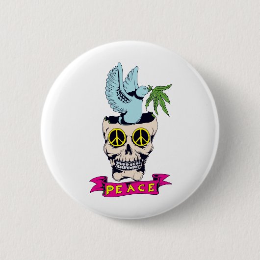 Hippie-Retro-Friedenskulpturenkunst Button (Vorderseite)