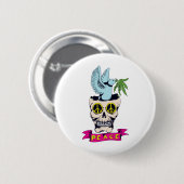 Hippie-Retro-Friedenskulpturenkunst Button (Vorne & Hinten)