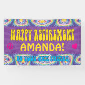 Hippie Retro Gefärbte Krawatte Pensionskurs Party Banner (Horizontal)