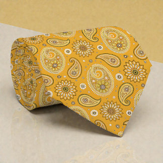 Hippie-Retro-Gelber-Paisley-Schlips Krawatte