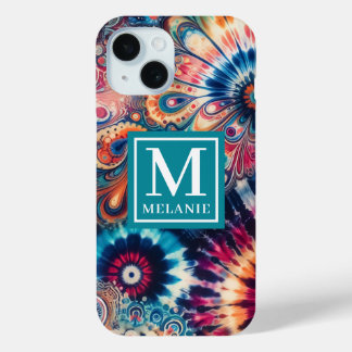 Hippie Retro Krawatte-Dye Mit Monogramm Case-Mate iPhone Hülle