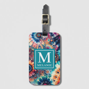 Hippie Retro Krawatte-Dye Mit Monogramm Gepäckanhänger