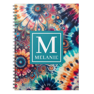 Hippie Retro Krawatte-Dye Mit Monogramm Notizblock
