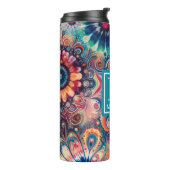 Hippie Retro Krawatte-Dye Mit Monogramm Thermosbecher (Nach links gedreht)