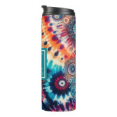 Hippie Retro Krawatte-Dye Mit Monogramm Thermosbecher (Nach rechts gedreht)