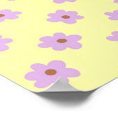 Hippie Retro Lila Gelbe Blume Y2K Muster Poster (Ecke)
