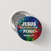HIPPIE RETRO PSYCHEDELIC Scripting Personalisiert Button (Vorne & Hinten)