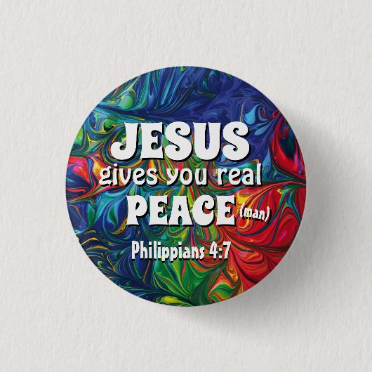 HIPPIE RETRO PSYCHEDELIC Scripting Personalisiert Button (Vorderseite)