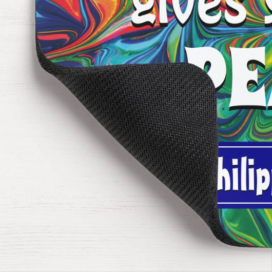 HIPPIE RETRO PSYCHEDELIC Scripting Personalisiert Mousepad (Ecke)