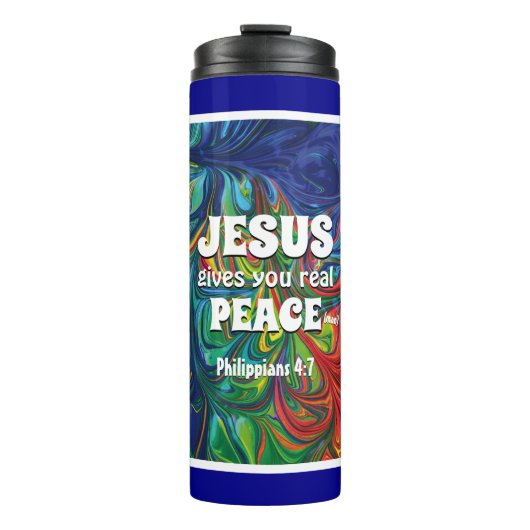 HIPPIE RETRO PSYCHEDELIC Scripting Personalisiert Thermosbecher (Vorderseite)
