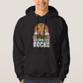 Hippie Retro Teacher Rainbow Kindness Rocks Earth  Hoodie (Vorderseite)