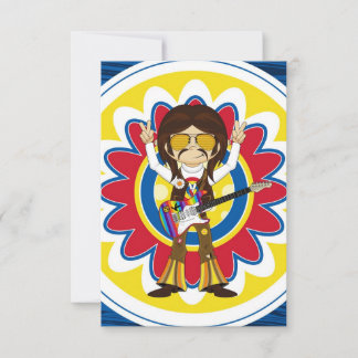 Hippie Rock Star mit Gitarre