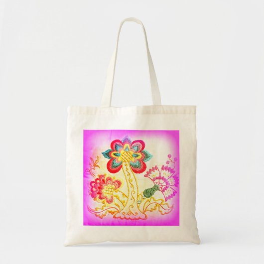 Hippie-Rosa-Palme-Tasche Tragetasche (Vorne)