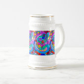 Hippie Ruhe und Liebe Bierstein Bierglas (VorderseiteRechts)