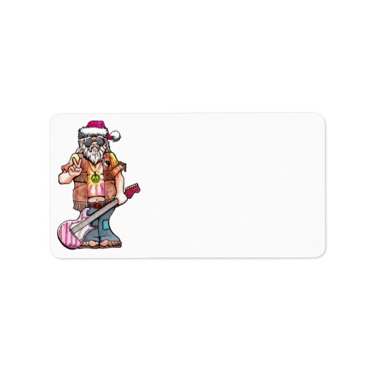 Hippie Santa Adressaufkleber (Vorne)