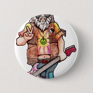 Hippie Santa Button