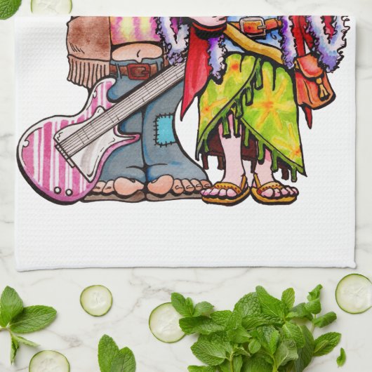 Hippie Santa Coupe Geschirrtuch (Gefaltet)