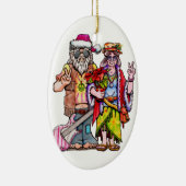 Hippie Santa Couple Keramik Ornament (Rechts)