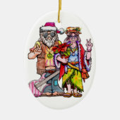 Hippie Santa Couple Keramik Ornament (Vorne)