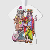 Hippie Santa Couple Ornament (Vorderseite)