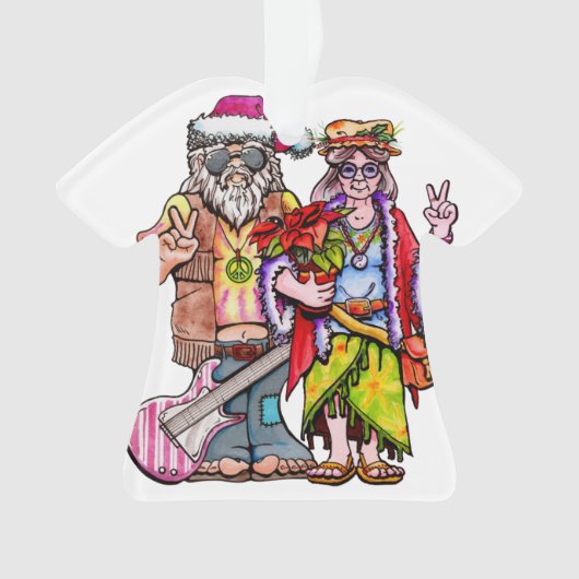Hippie Santa Couple Ornament (Vorderseite)