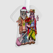 Hippie Santa Couple Ornament (Vorderseite)