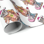 Hippie Santa Geschenkpapier (Rolleneckpunkt)