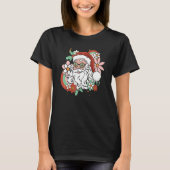 Hippie Santa Groovy Peace Sign Christmas T-Shirt (Vorderseite)