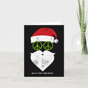 Hippie Santa Groovy Peace Sign Weihnachten Karte