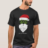 Hippie Santa Groovy Peace Sign Weihnachten T-Shirt (Vorderseite)