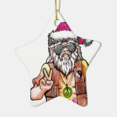 Hippie Santa Keramikornament (Links)