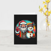 Hippie Santa Retro Snowman Bohemische Weihnachten Karte (Gelbe Blume)