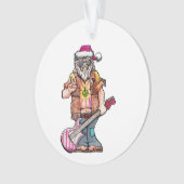 Hippie Santa sagt Cooles Weihnachten! Ornament (Vorderseite)