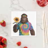 Hippie Sasquatch in Tiedye mit Sonnenblumen Serviette (Beispiel)
