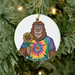 Hippie Sasquatch Keramik Ornament