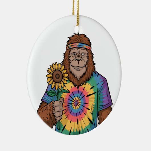 Hippie Sasquatch Keramik Ornament (Rechts)