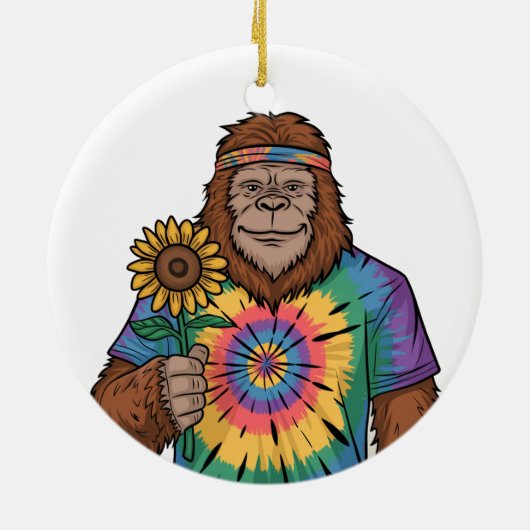 Hippie Sasquatch Keramik Ornament (Hinten)
