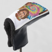 Hippie Sasquatch mit Sonnenblume Golf Headcover (3/4 Vorderseite)