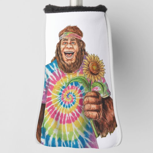 Hippie Sasquatch mit Sonnenblume Golf Headcover (Rotieren 90)