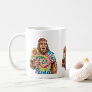 Hippie Sasquatch mit Sonnenblume Kaffeetasse