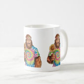Hippie Sasquatch mit Sonnenblume Kaffeetasse (VorderseiteRechts)