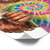 Hippie Sasquatch mit Sonnenblume Poster (Ecke)