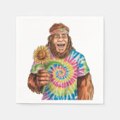 Hippie Sasquatch mit Sonnenblume Serviette (Vorderseite)