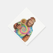 Hippie Sasquatch mit Sonnenblume Serviette (Ecke)