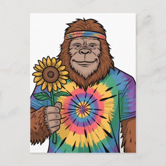 Hippie Sasquatch Postkarte (Vorderseite)