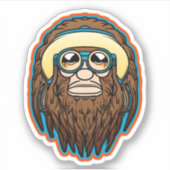 Hippie Sasquatch Vinyl Aufkleber (Vorderseite)