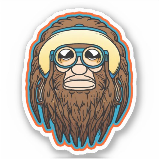 Hippie Sasquatch Vinyl Aufkleber (Vorderseite)