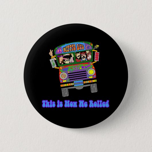 Hippie-Schulbus Button (Vorderseite)