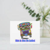 Hippie-Schulbus Postkarte (Stehend Vorderseite)